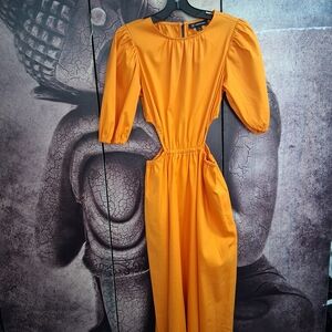 INC International Concepts Vibrant Orange Long Sleeve Dress